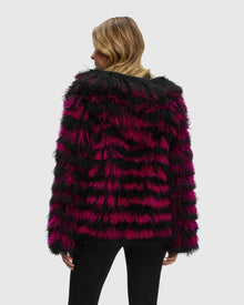 Mongolian (Tg) Shearling Lamb Jacket Reversible To Loro Piana Cashmere & Wool | Fuschia/Black
