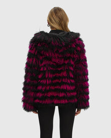 Mongolian (Tg) Shearling Lamb Jacket Reversible To Loro Piana Cashmere & Wool | Fuschia/Black
