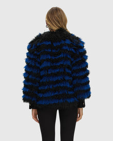Mongolian (Tg) Shearling Lamb Jacket | Blue/Black
