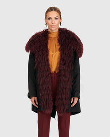 Parka With Lamb Trim | Aubergine/Black
