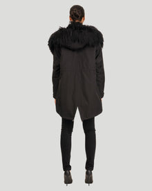 Parka With Lamb Trim | Women | Black x Black