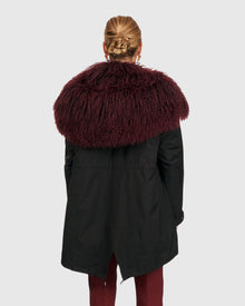 Parka With Lamb Trim | Aubergine/Black