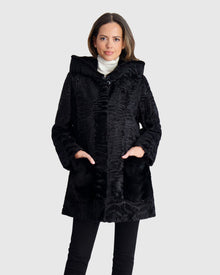 Persian Parka With Mink Trim | Black