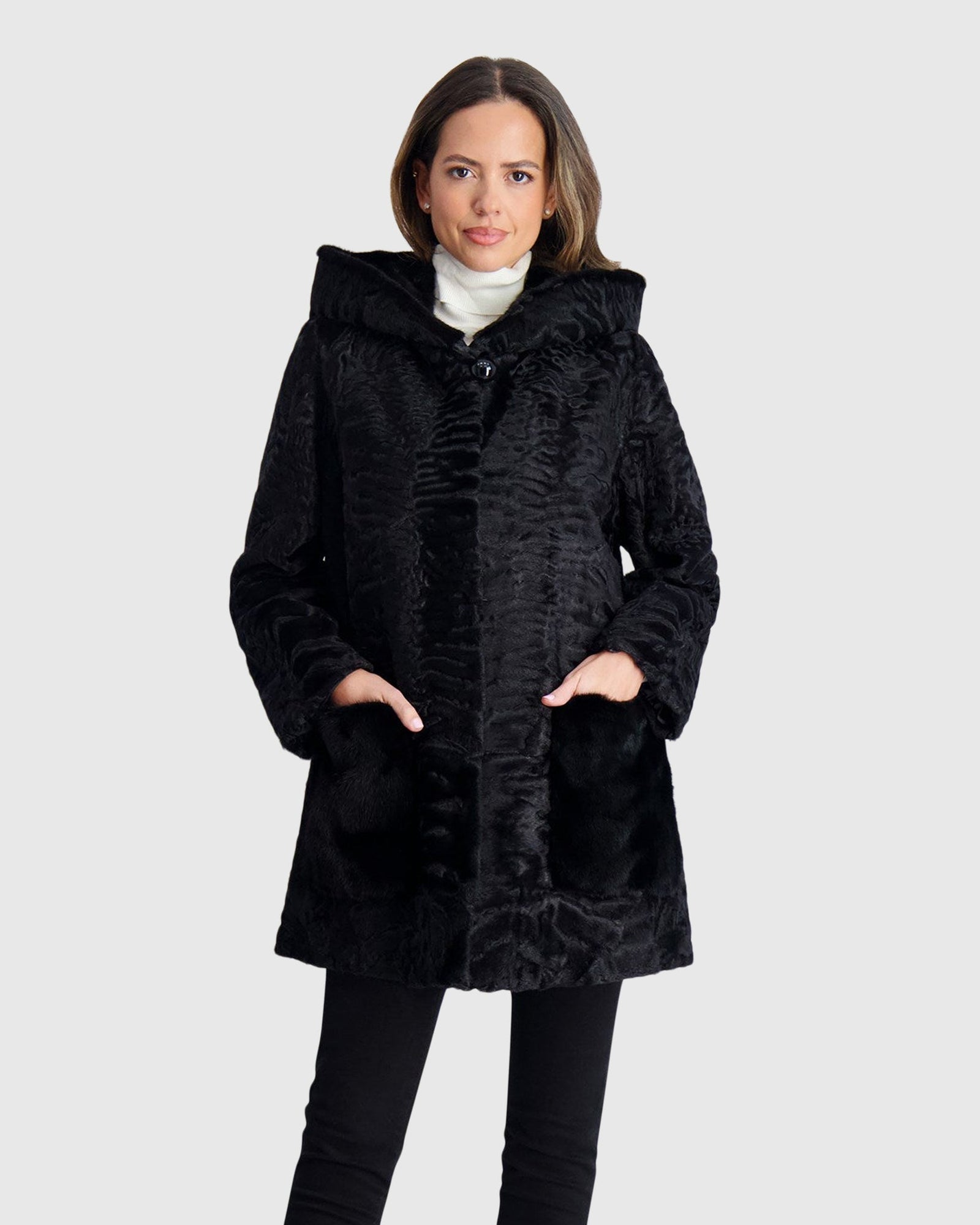 Persian Parka With Mink Trim | Black