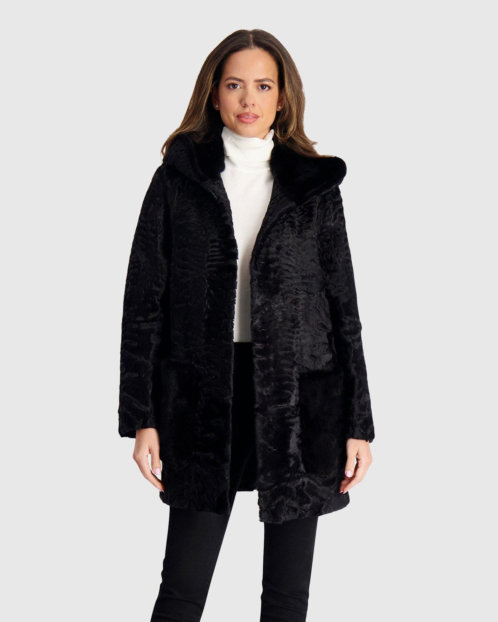 Persian Parka With Mink Trim | Black