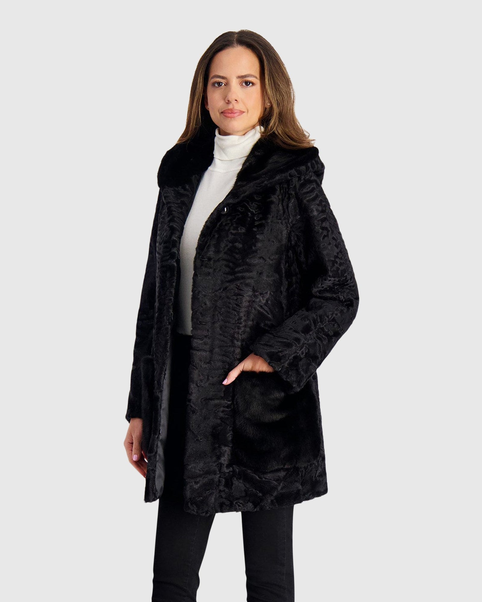 Persian Parka With Mink Trim | Black