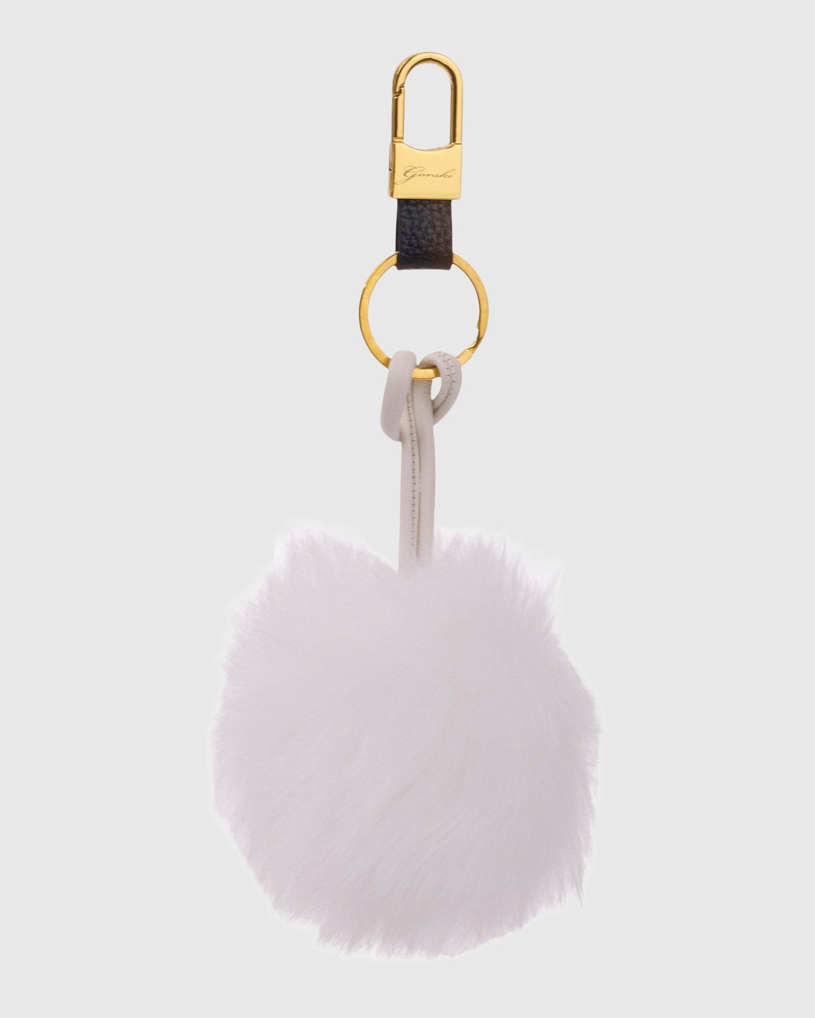 Fox Pompom Keychain | White