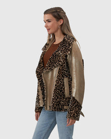 Printed Select Shearling Lamb Zip Moto Jacket | Mini Lprd