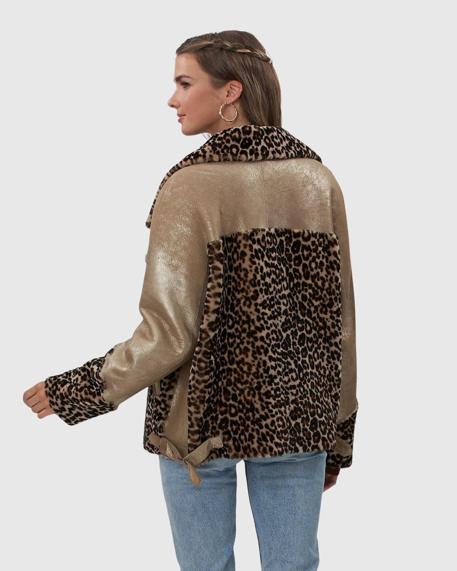 Printed Select Shearling Lamb Zip Moto Jacket | Mini Lprd
