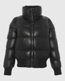 Quilted Leather Jacket With Detachable Sleeves | Black