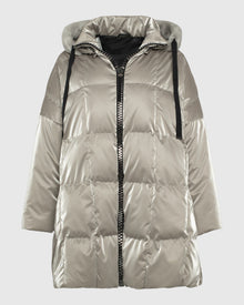Quilted Parka With Select Shearling Lamb Hood Trim | Greige