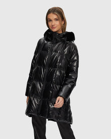Quilted Parka With Select Shearling Lamb Hood Trim | Black