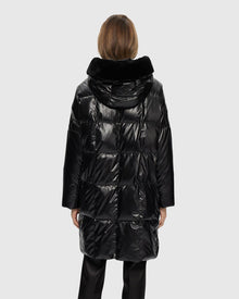 Quilted Parka With Select Shearling Lamb Hood Trim | Black