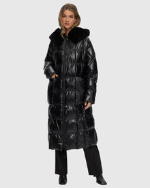 Quilted Parka With Shearling Lamb Hood Trim | Black
