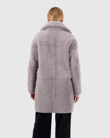 Reversible Long Hair Shearling Lamb Stroller | Gray/Gray