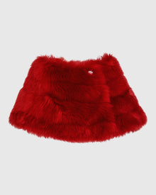 Reversible Merinillo Shearling Lamb Cape | Red/Red