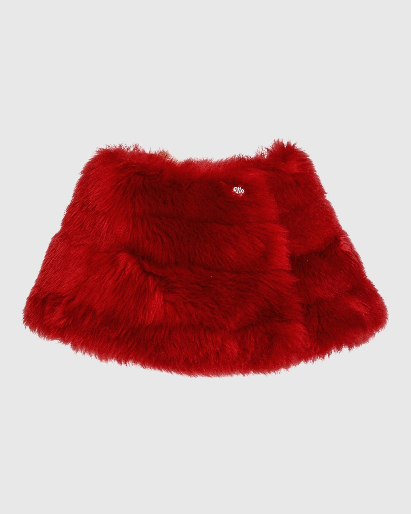 Reversible Merinillo Shearling Lamb Cape | Red/Red