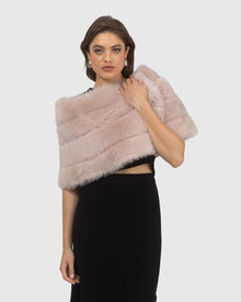 Reversible Merinillo Shearling Lamb Cape | Blush/Blush