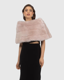 Reversible Merinillo Shearling Lamb Cape | Blush/Blush