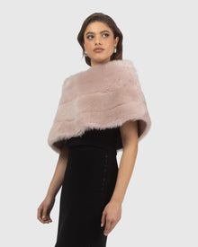 Reversible Merinillo Shearling Lamb Cape | Blush/Blush