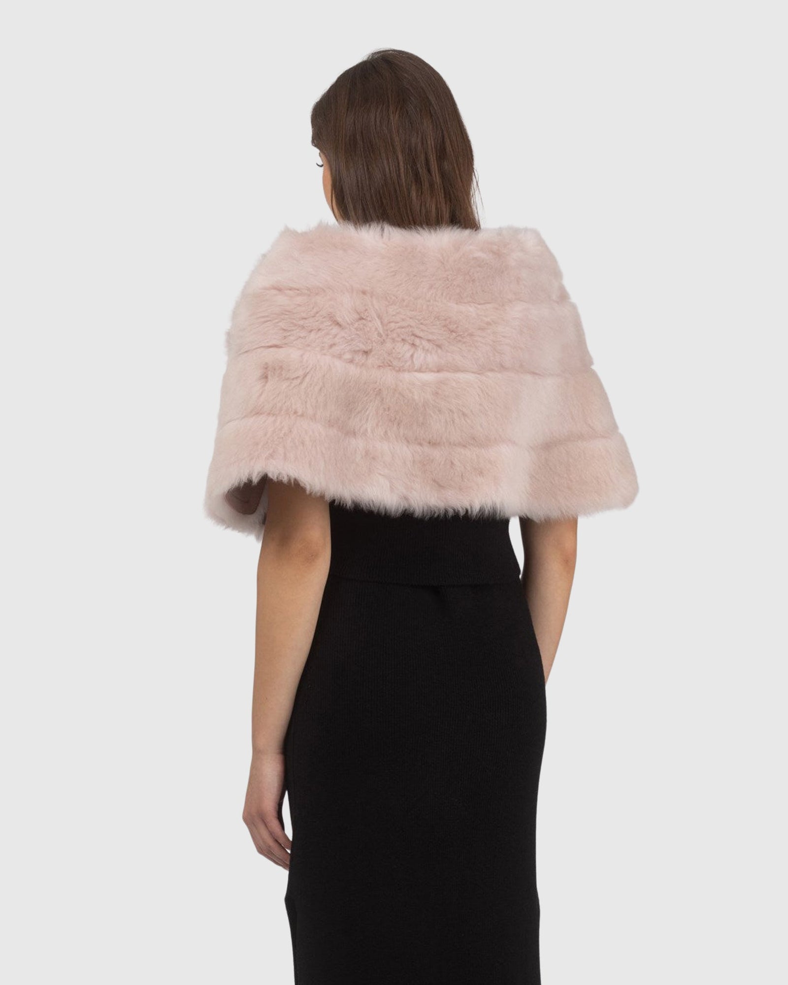 Reversible Merinillo Shearling Lamb Cape | Blush/Blush