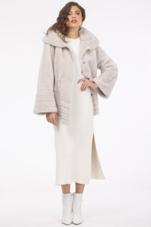 Reversible Merino Shearling Lamb Jacket, Hood | Women | Cream x Cream