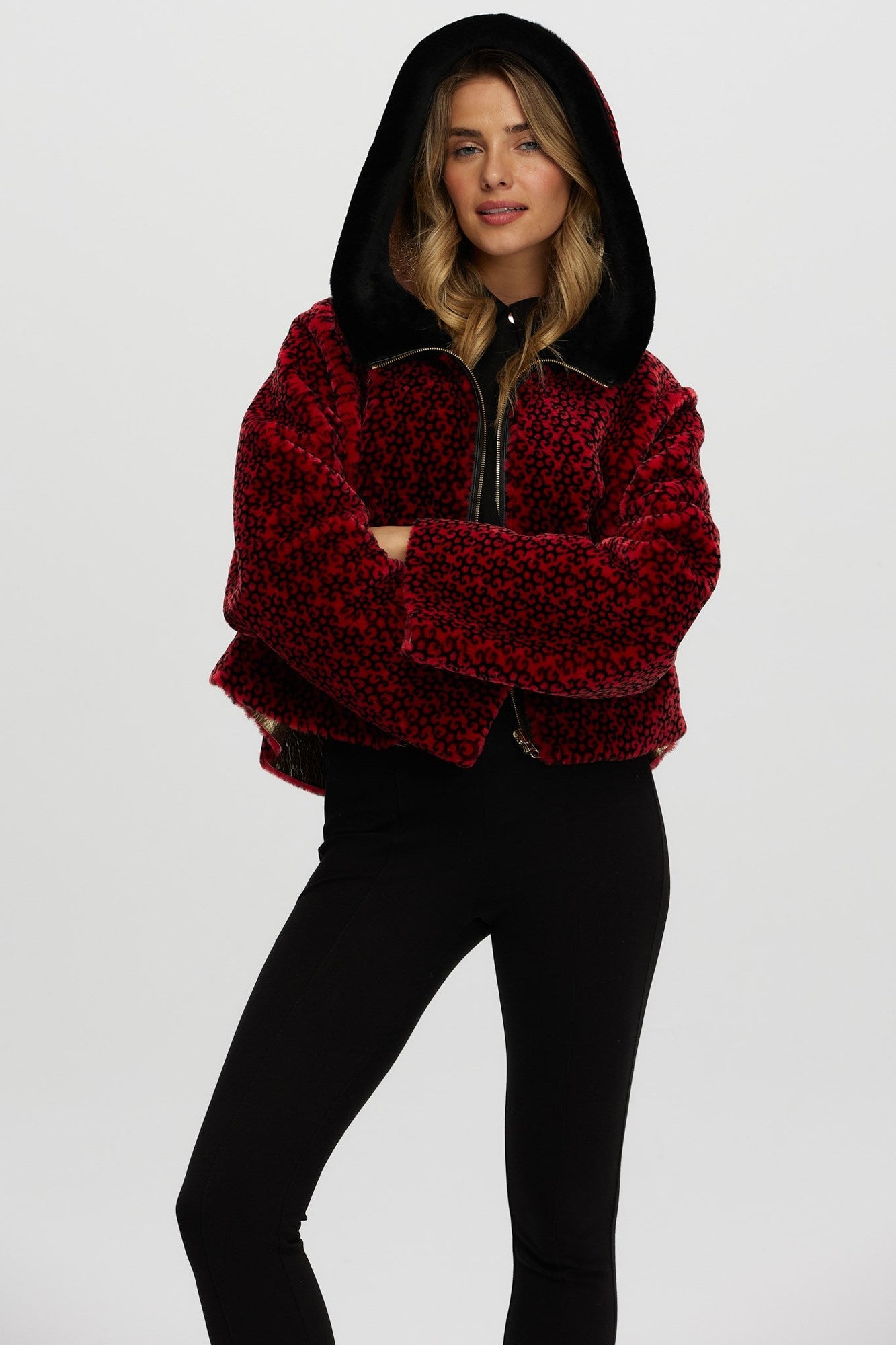 Reversible Merino Shearling Lamb Jacket | Women | Red x Black Insignia