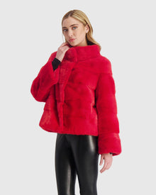 Reversible Mink Jacket | Royal Red