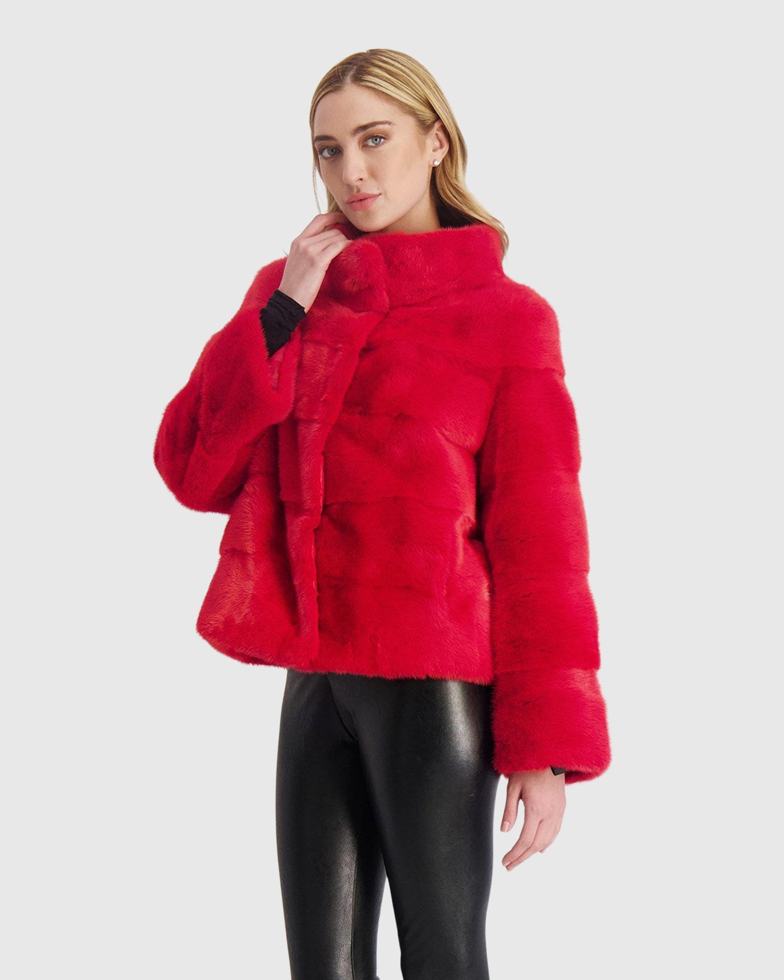Reversible Mink Jacket | Royal Red