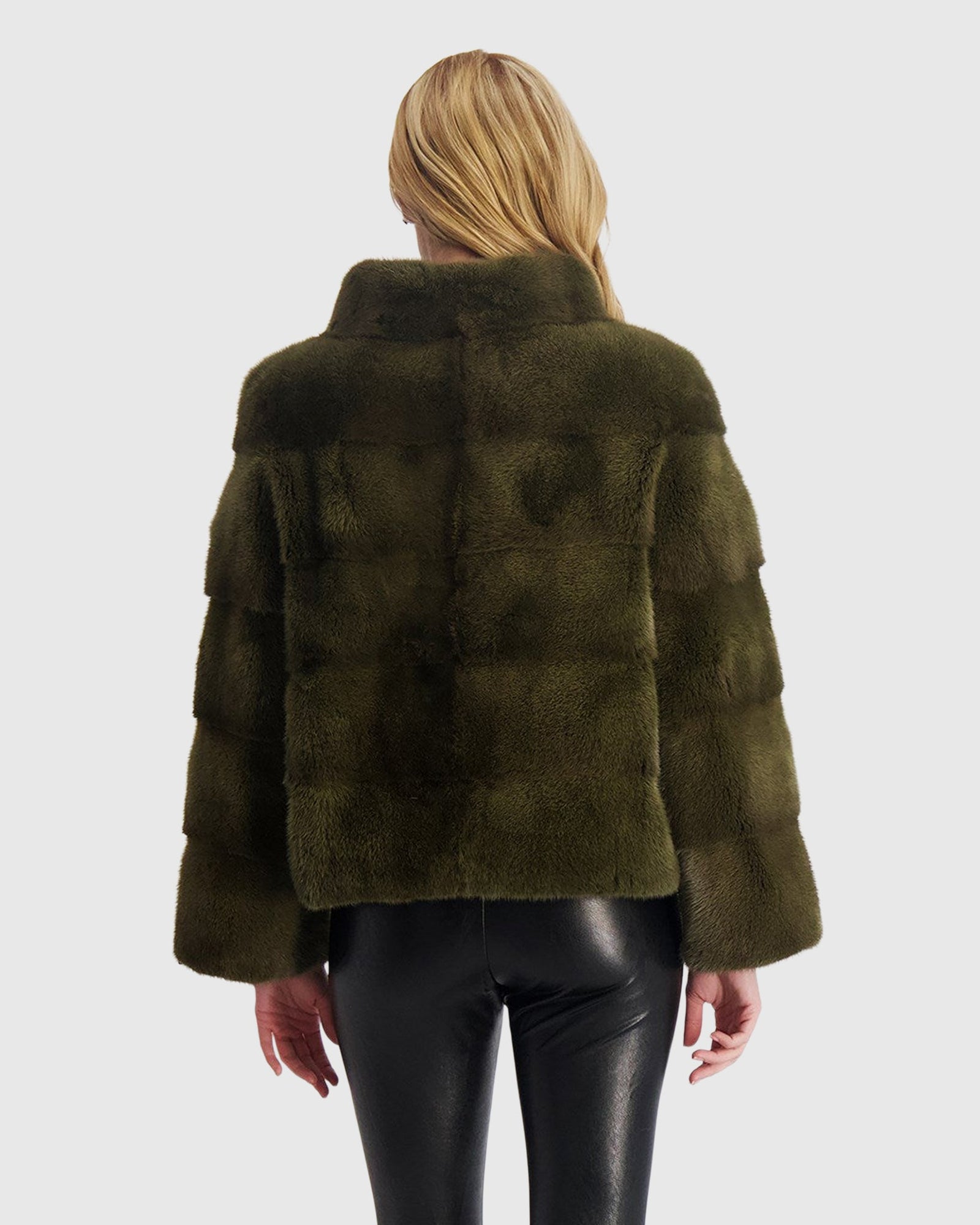 Reversible Mink Jacket | Khaki (V2)