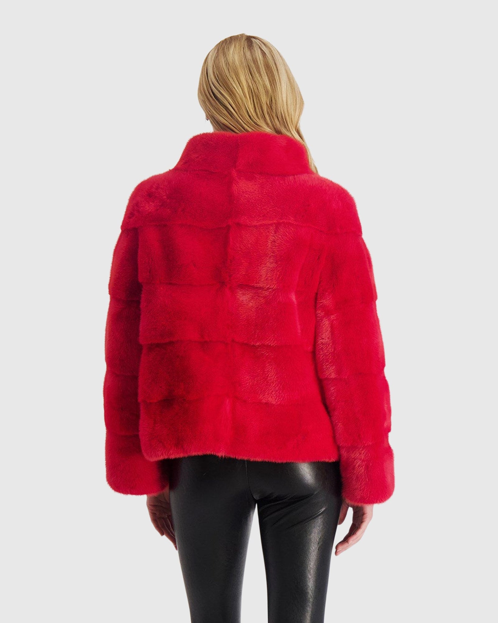 Reversible Mink Jacket | Royal Red