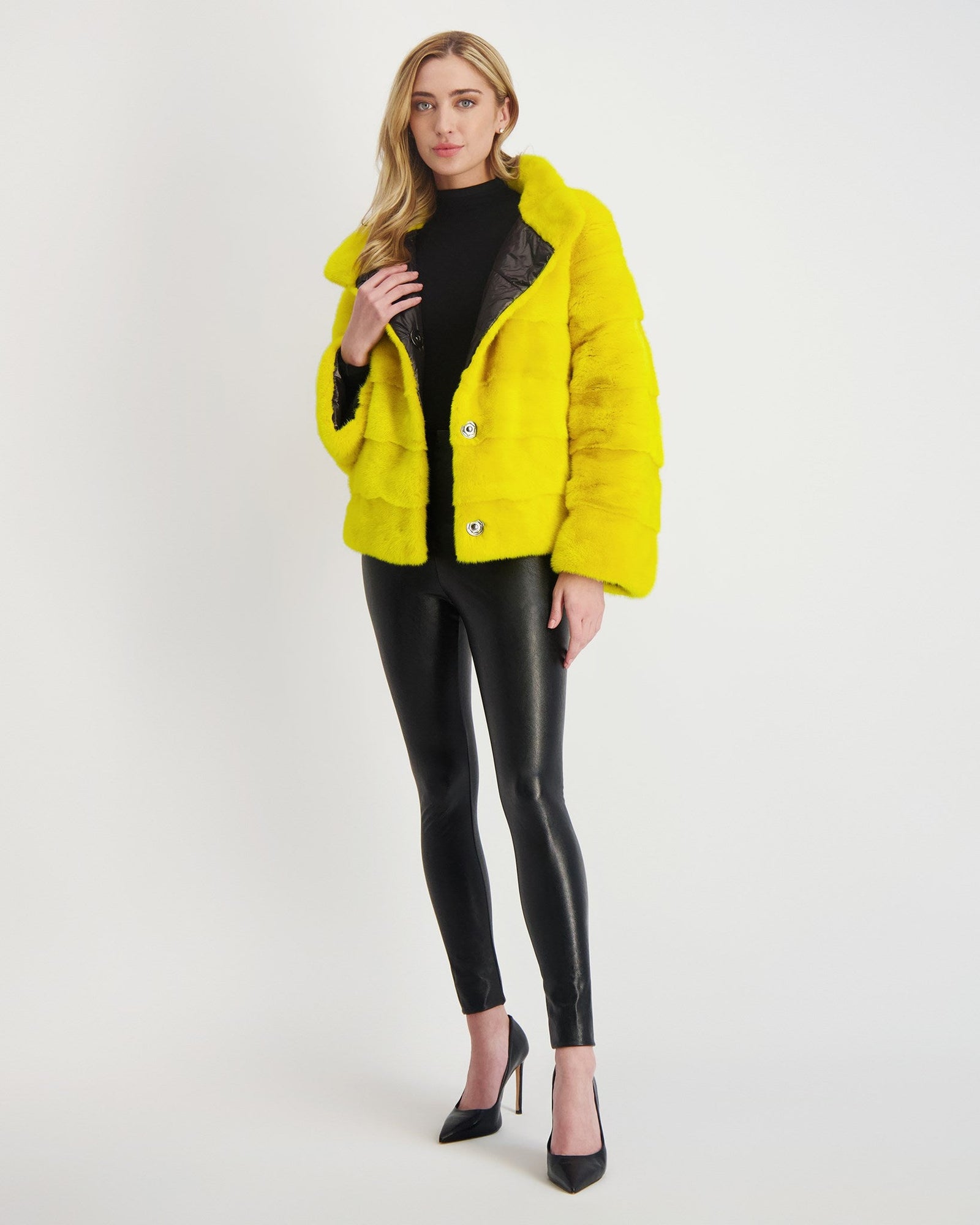 Reversible Mink Jacket | Lemon