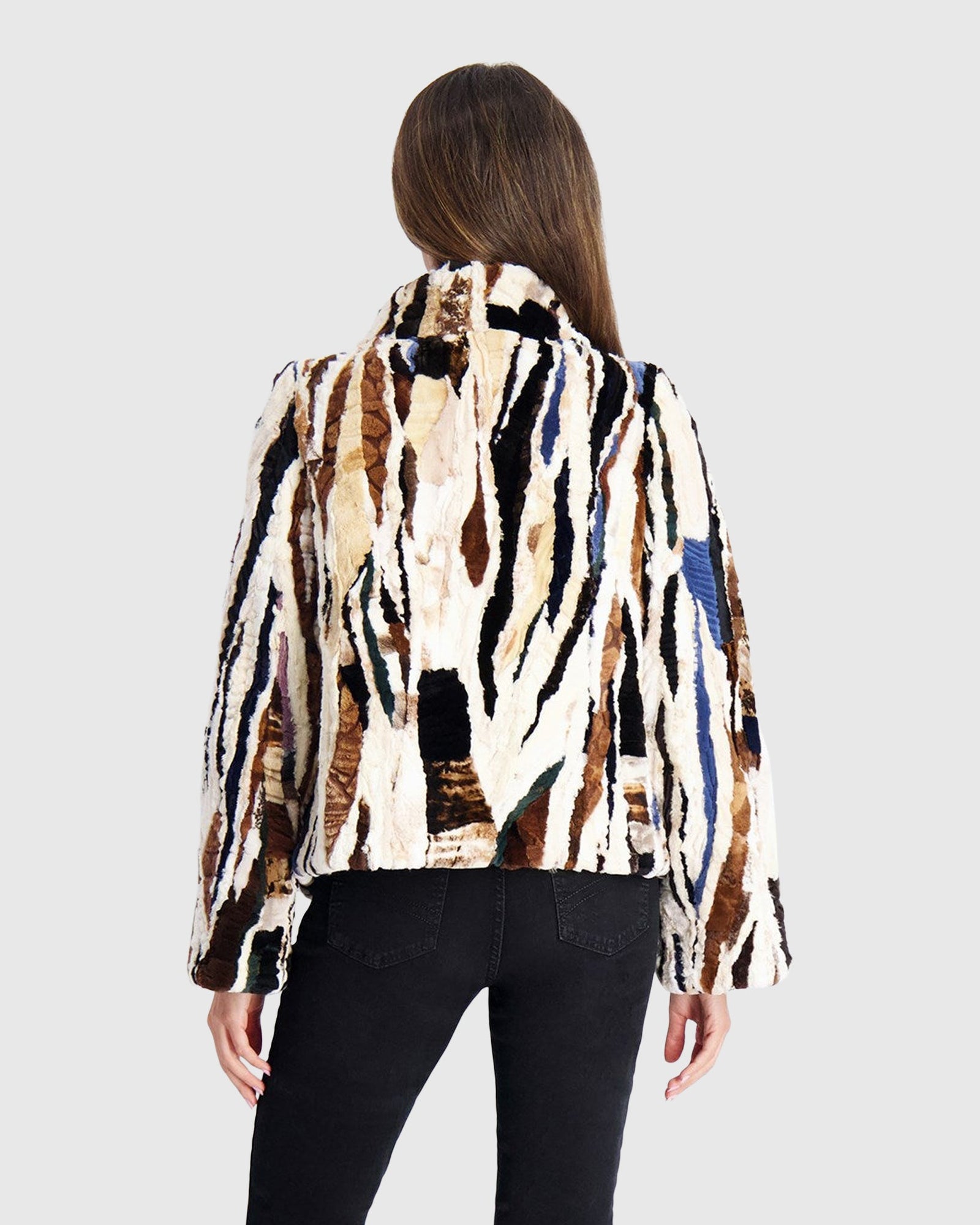 Reversible Mink Sections Jacket | Multi