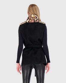 Reversible Rex Rabbit Vest With Wool Back And Belt | Brown Lprd