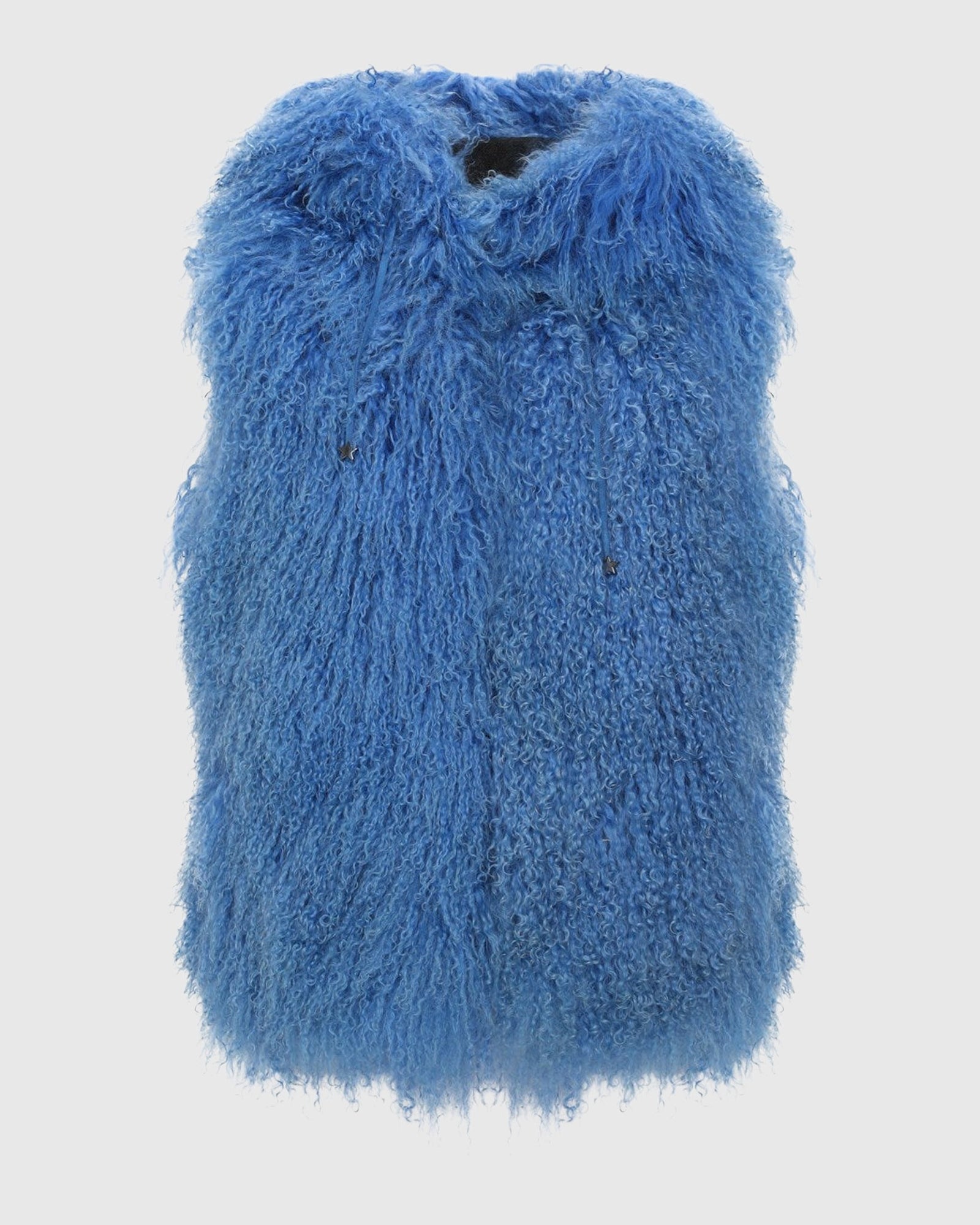 Reversible Select Mongolian Shearling Lamb Vest With Loro Piana Cashmere & Wool Back | Blue/Black