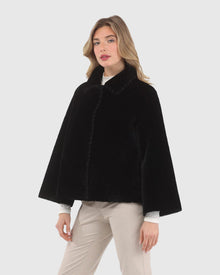 Reversible Select Shearling Jacket With Embroiderd Trim | Black/Black