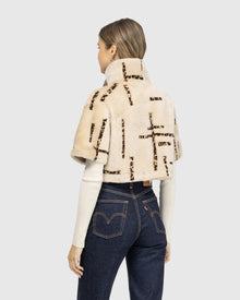 Reversible Select Shearling Lamb Bolero With Cropped Sleeves | Palomino/Lprd Intarsia