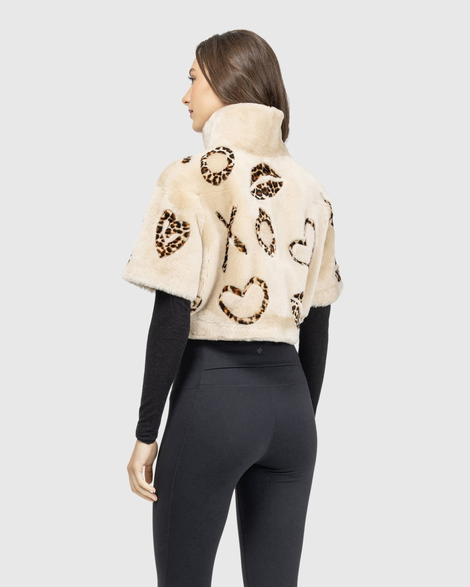 Reversible Select Shearling Lamb Bolero With Cropped Sleeves | Palomino/Xo Lprd