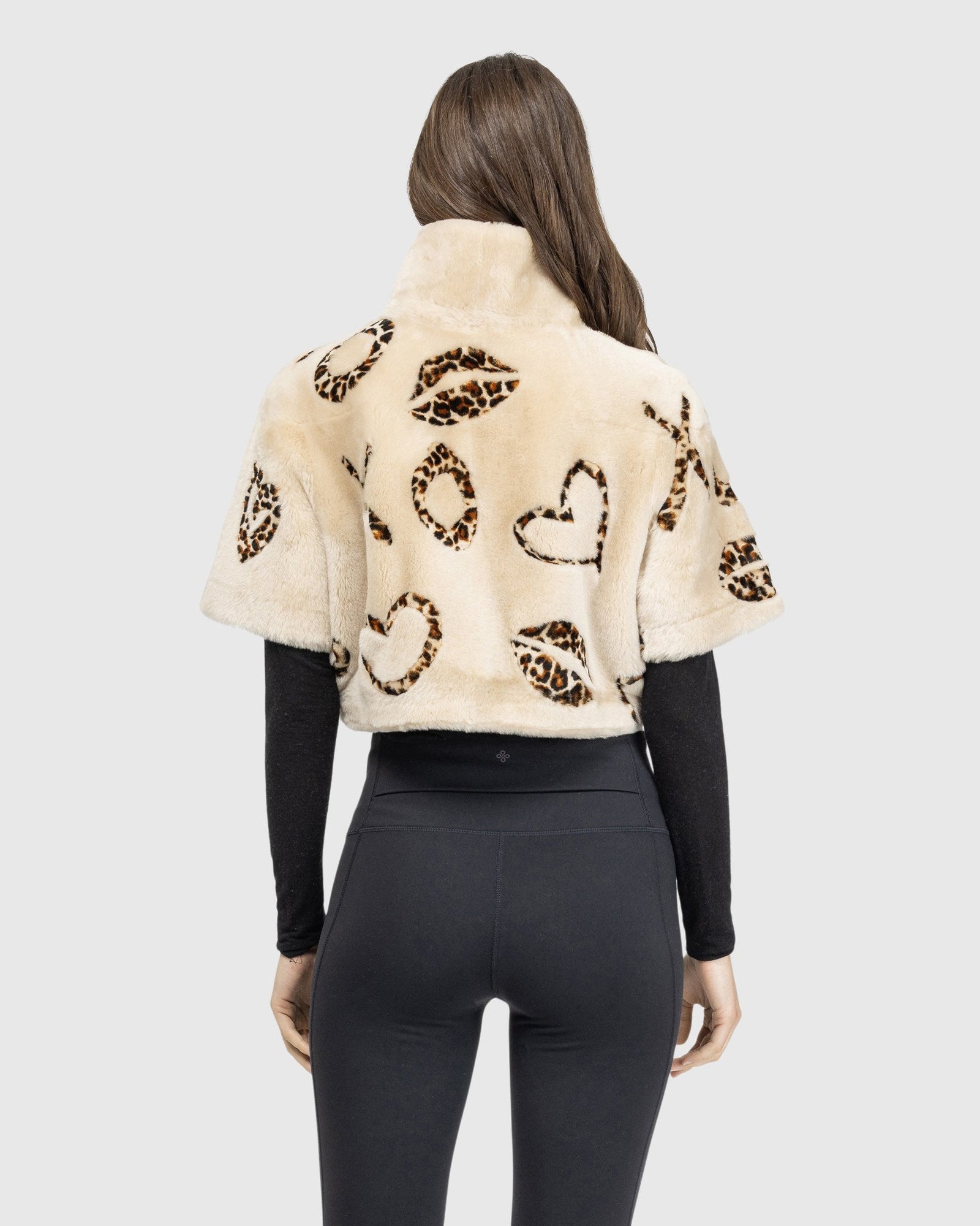 Reversible Select Shearling Lamb Bolero With Cropped Sleeves | Palomino/Xo Lprd