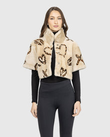 Reversible Select Shearling Lamb Bolero With Cropped Sleeves | Palomino/Xo Lprd