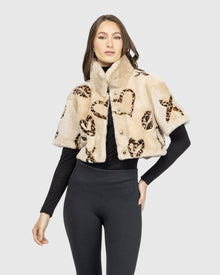 Reversible Select Shearling Lamb Bolero With Cropped Sleeves | Palomino/Xo Lprd
