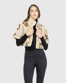 Reversible Select Shearling Lamb Bolero With Cropped Sleeves | Palomino/Xo Lprd