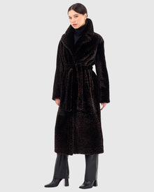 Reversible Select Shearling Lamb Coat | Black/Brown Lprd/Black
