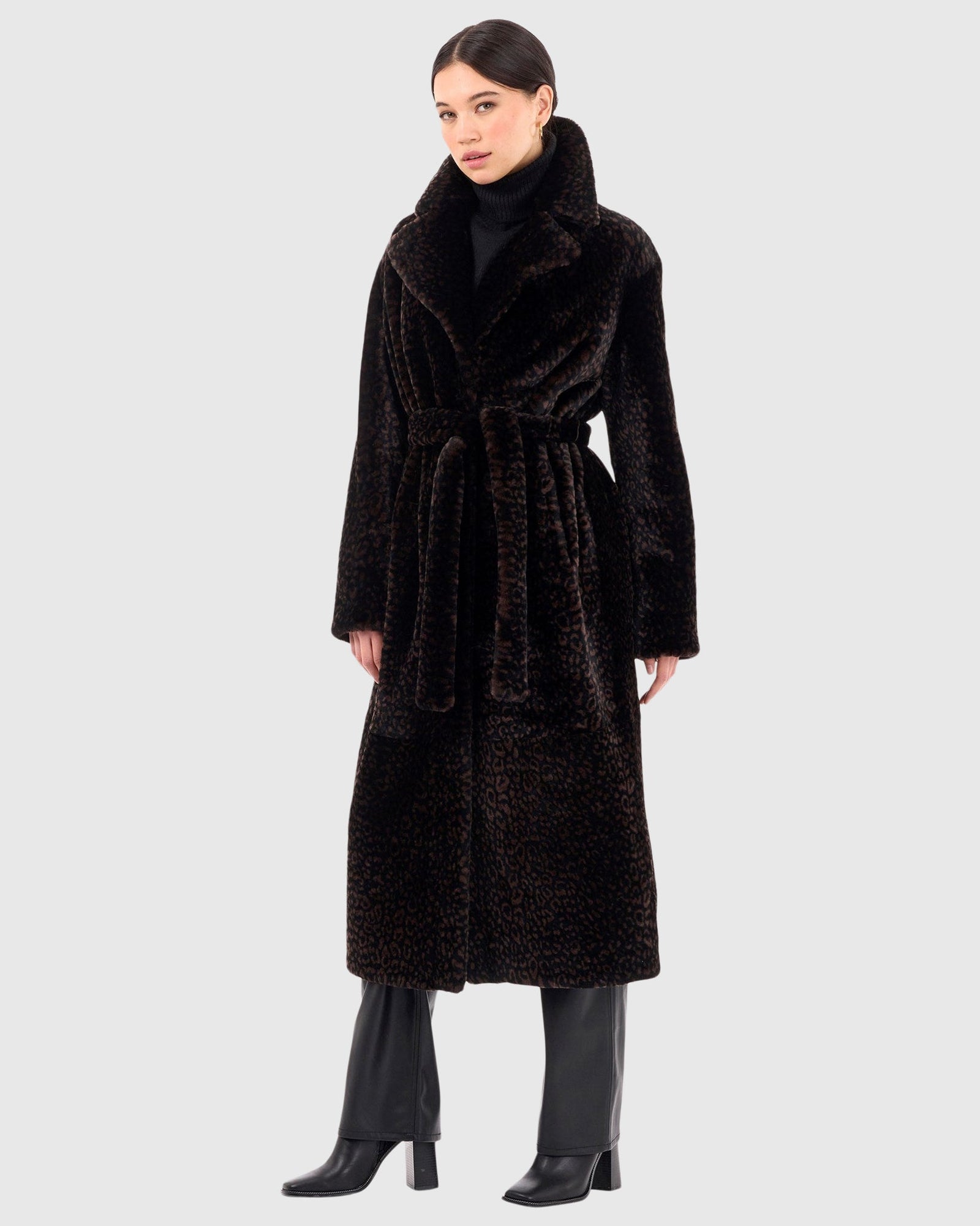 Reversible Select Shearling Lamb Coat | Black/Brown Lprd/Black