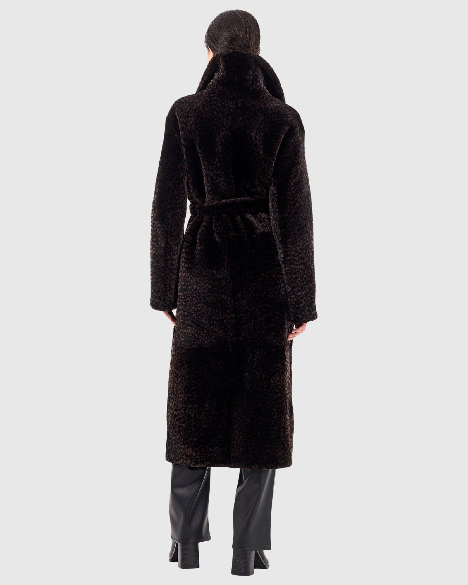 Reversible Select Shearling Lamb Coat | Black/Brown Lprd/Black