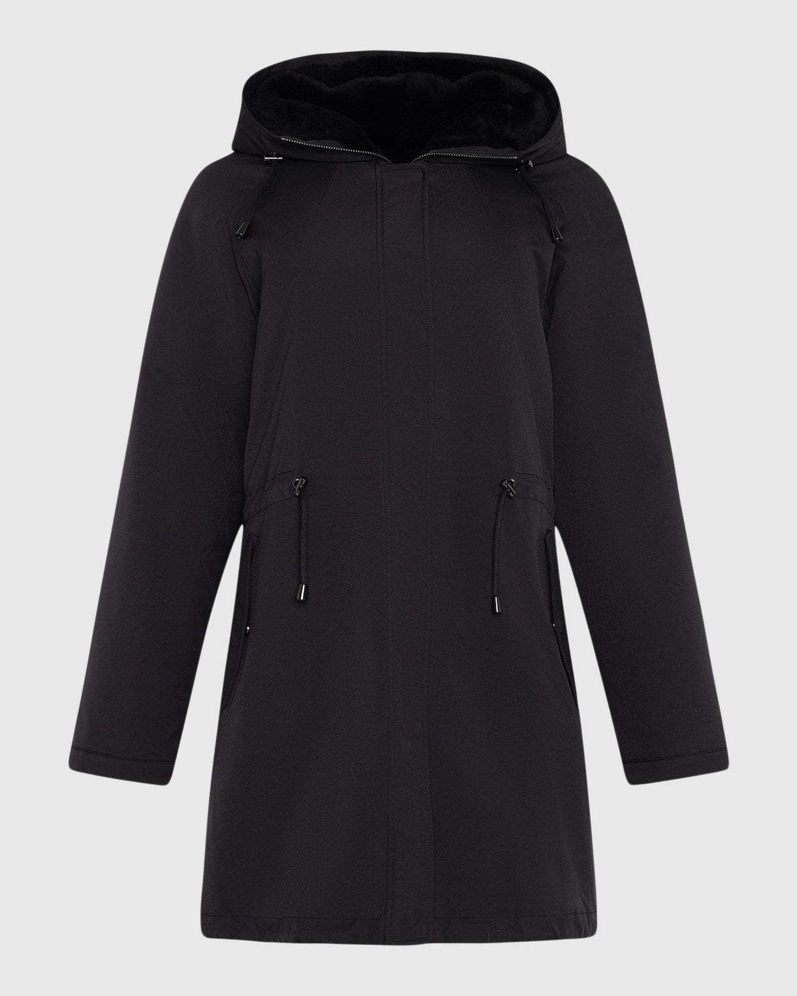 Reversible Select Shearling Lamb Parka | Black/Black