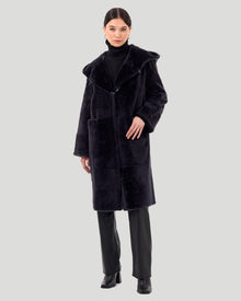 Reversible Select Shearling Lamb Parka | Women | Navy x Navy