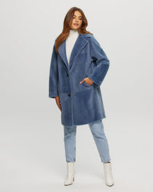 Reversible Select Shearling Lamb Short Coat | Women | Blue x Blue