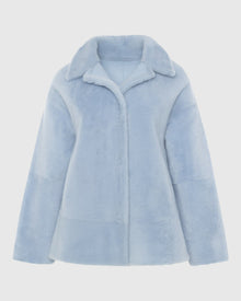 Reversible Shearling Lamb Jacket | Light Blue