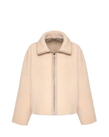 Reversible Shearling Lamb Jacket | Beige/Beige
